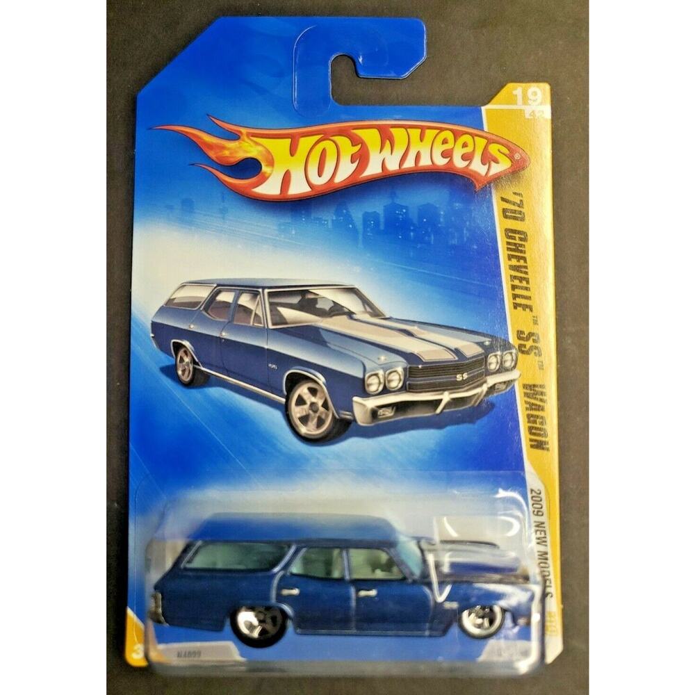 2009 Hot Wheels 1970 Chevy Chevelle SS Wagon Blue #19 New HW13